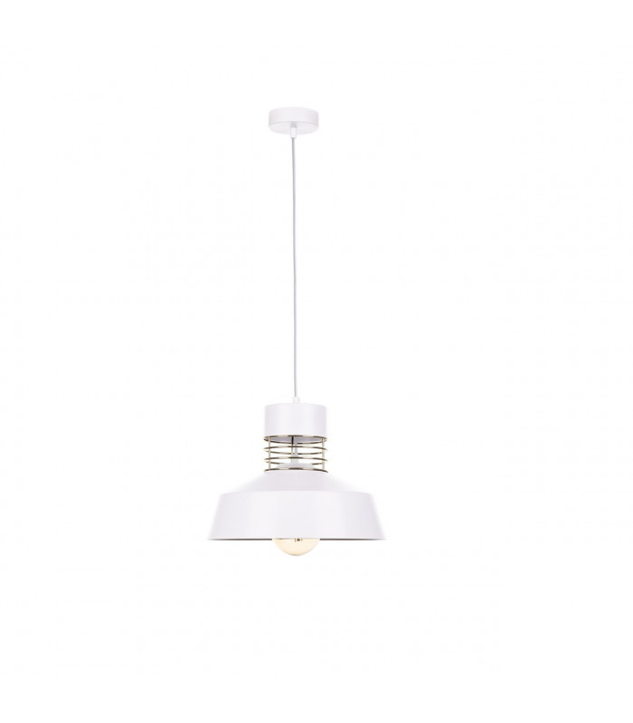 Titanium Dome Pendant Ceiling Light Gold, White, 34cm, 1x E27