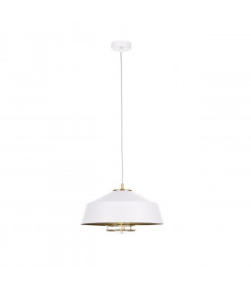 Electra Dome Pendant Ceiling Light Gold, White, 34cm, 1x E27