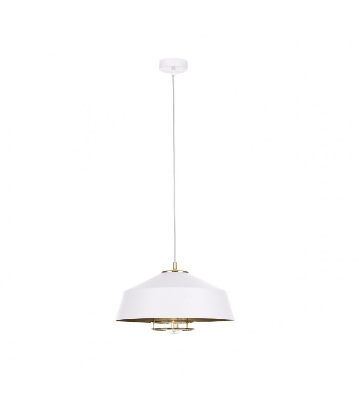 Electra Dome Pendant Ceiling Light Gold, White, 34cm, 1x E27