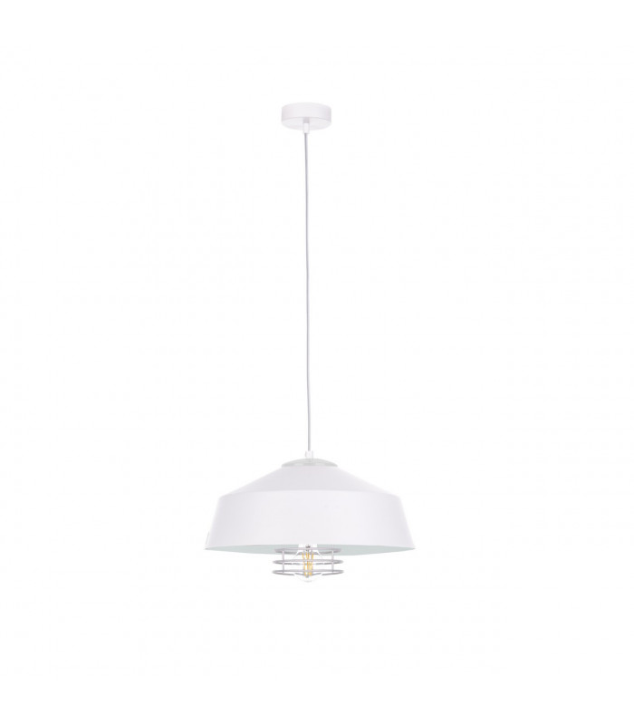 Electra Dome Pendant Ceiling Light White, 34cm, 1x E27