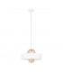 Bossi Dome Pendant Ceiling Light Wood Natural, White, 30cm, 1x E27