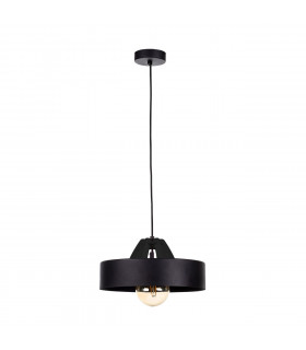 Bossi Dome Pendant Ceiling Light Wood, Black, 30cm, 1x E27