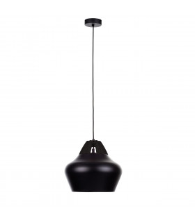 Negro Dome Pendant Ceiling Light Wood, Black, 29cm, 1x E27