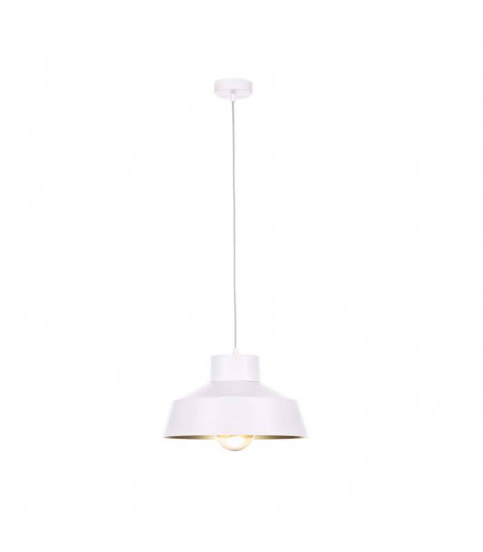 Moon Dome Pendant Ceiling Light White, Gold, 34cm, 1x E27