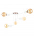 Nixon Multi Arm Semi Flush Ceiling Light Wood, White, 50cm, 5x E27