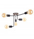 Nixon Multi Arm Semi Flush Ceiling Light Wood, Black, 50cm, 5x E27