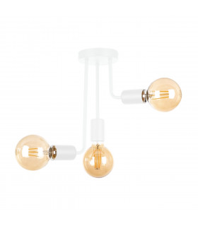 Megan Multi Arm Semi Flush Ceiling Light White, 25cm, 3x E27