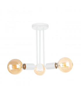 Venna Multi Arm Semi Flush Ceiling Light White, 25cm, 3x E27
