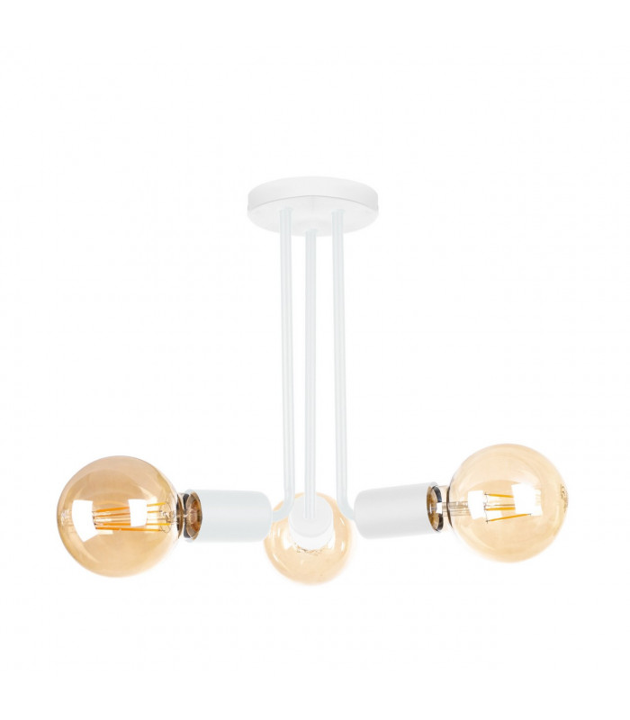 Venna Multi Arm Semi Flush Ceiling Light White, 25cm, 3x E27