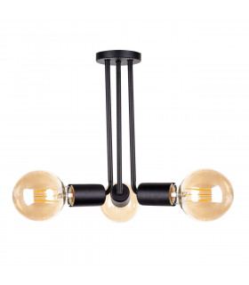 Venna Multi Arm Semi Flush Ceiling Light Black, 25cm, 3x E27