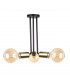 Venna Multi Arm Semi Flush Ceiling Light Black, Gold, 25cm, 3x E27