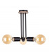 Venna Multi Arm Semi Flush Ceiling Light Wood, Black, 25cm, 3x E27