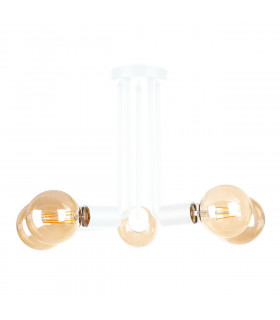 Venna Multi Arm Semi Flush Ceiling Light White, 30cm, 5x E27