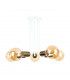 Venna Multi Arm Semi Flush Ceiling Light White, Gold, 30cm, 5x E27