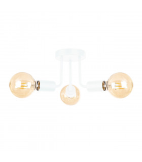 Luna Multi Arm Semi Flush Ceiling Light White, 25cm, 3x E27