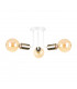 Luna Multi Arm Semi Flush Ceiling Light White, Gold, 25cm, 3x E27