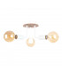 Luna Multi Arm Semi Flush Ceiling Light Wood, White, 25cm, 3x E27