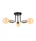 Luna Multi Arm Semi Flush Ceiling Light Black, Gold, 25cm, 3x E27