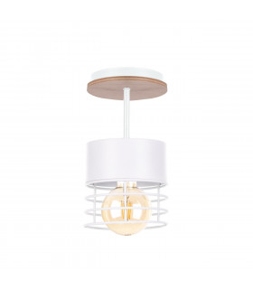 Casa Cylindrical Ceiling Light White, Wood, 12cm, 1x E27