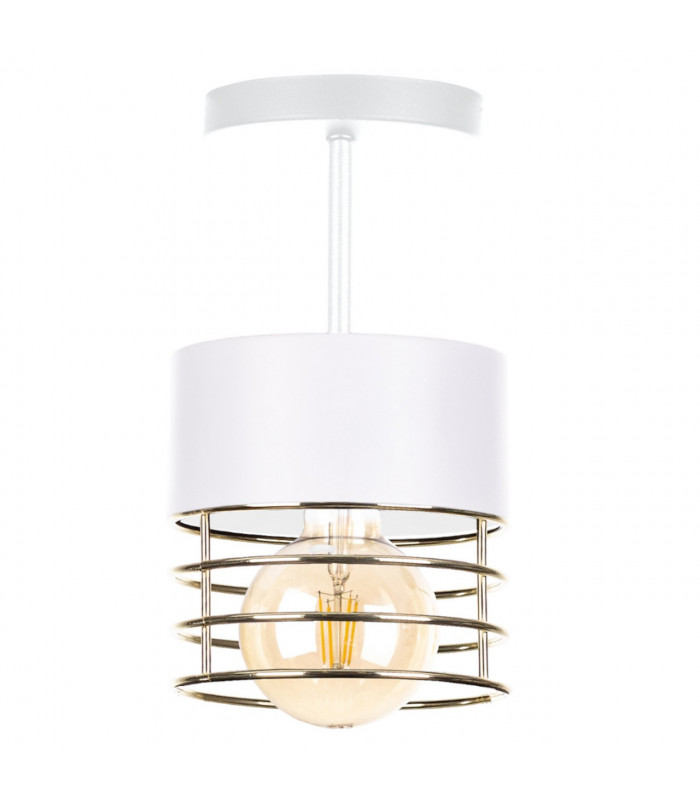 Royal Cylindrical Ceiling Light White, Gold, 12cm, 1x E27