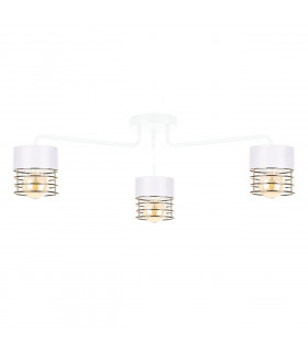 Royal Multi Arm Semi Flush Ceiling Light White, Gold, 70cm, 3x E27