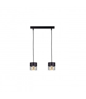 Elle Bar Pendant Ceiling Light Black, 50cm, 2x E27