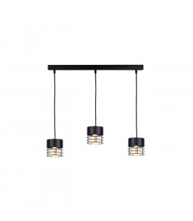 Elle Bar Pendant Ceiling Light Black, 60cm, 3x E27