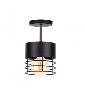 Elle Cylindrical Ceiling Light Black, 12cm, 1x E27