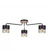 Casa Multi Arm Semi Flush Ceiling Light Black, Wood, 70cm, 3x E27