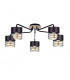 Casa Multi Arm Semi Flush Ceiling Light Black, Wood, 70cm, 5x E27