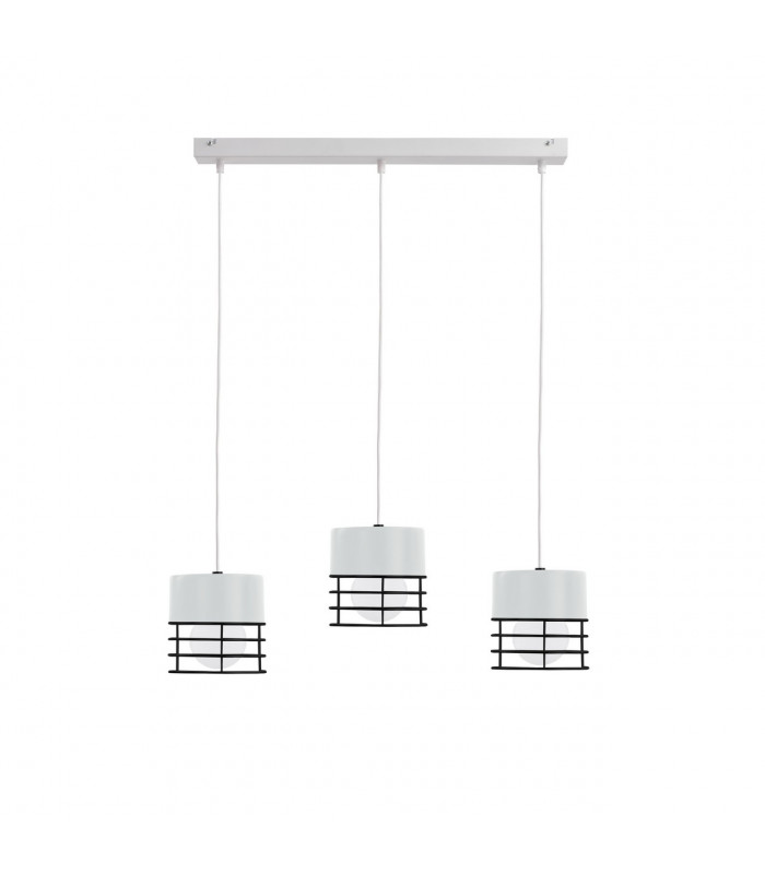 Ohio Bar Pendant Ceiling Light White, Black, 60cm, 3x E27