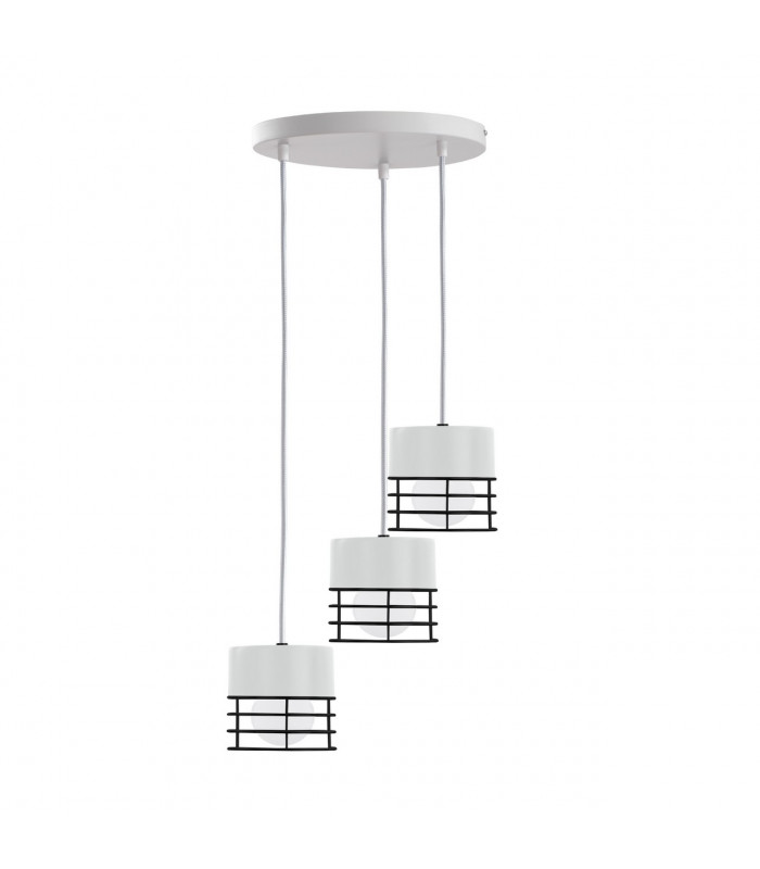 Ohio Cluster Pendant Ceiling Light White, Black, 32cm, 3x E27