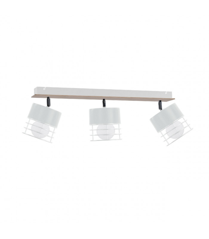 Casa Ceiling Spotlight Bar White, Wood, 60cm, 3x E27