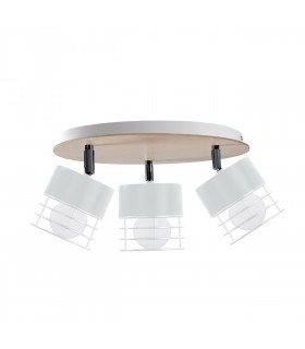 Casa Ceiling Spotlight Clusters White, Wood, 32cm, 3x E27