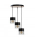 Casa Cluster Pendant Ceiling Light Black, Wood, 32cm, 3x E27