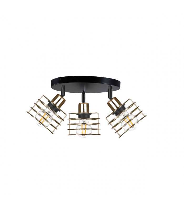 Viva Ceiling Spotlight Clusters Gold, 35cm, 3x E27