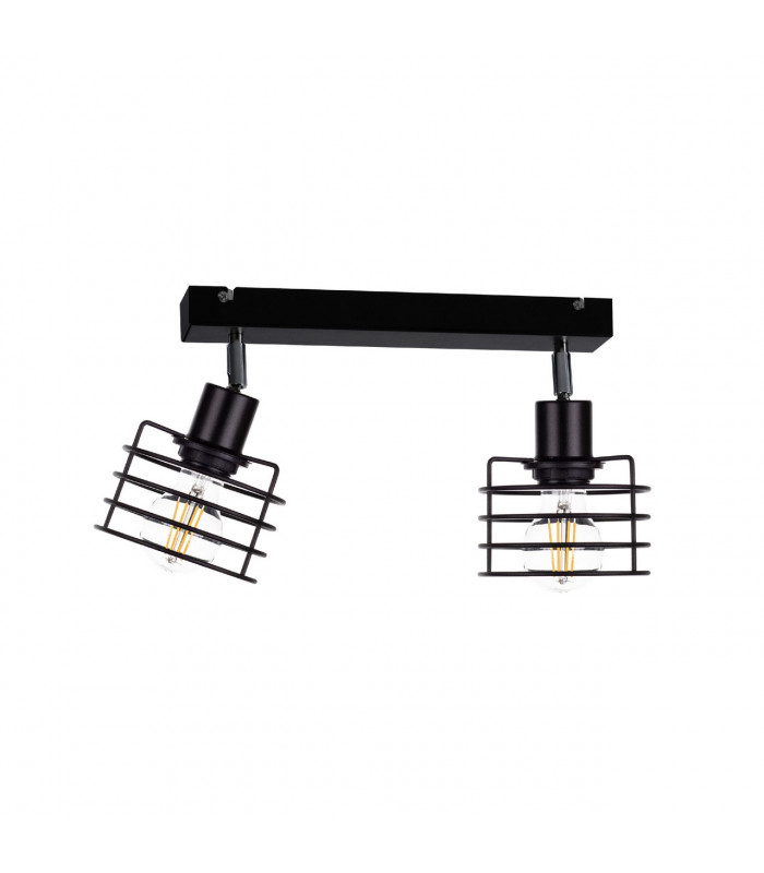 Viva Twin Ceiling Spotlight Black, 50cm, 2x E27