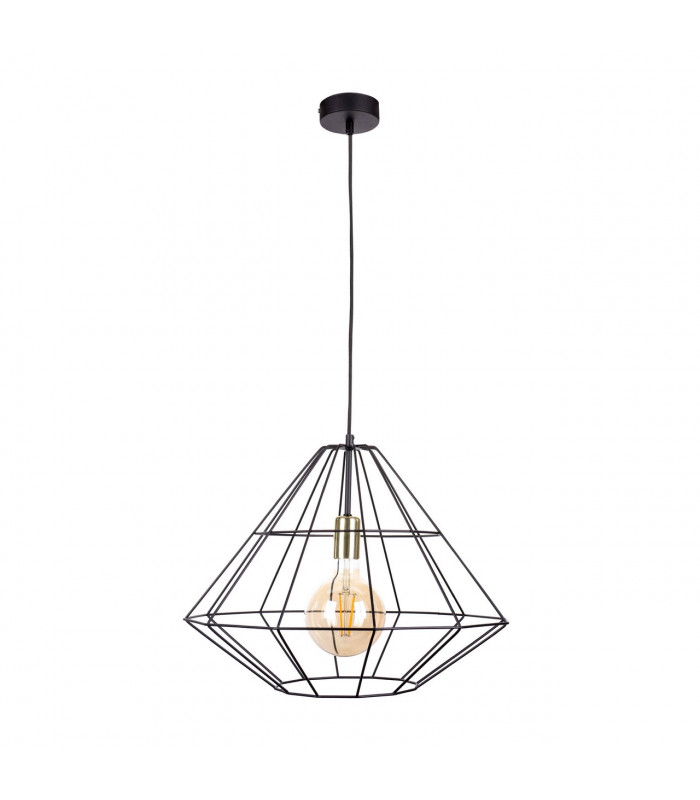 Kira Wire Frame Pendant Ceiling Light Black, Gold, 52cm, 1x E27