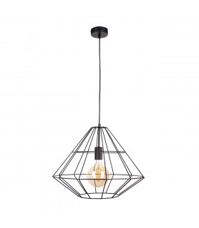 Kira Wire Frame Pendant Ceiling Light Black, 52cm, 1x E27