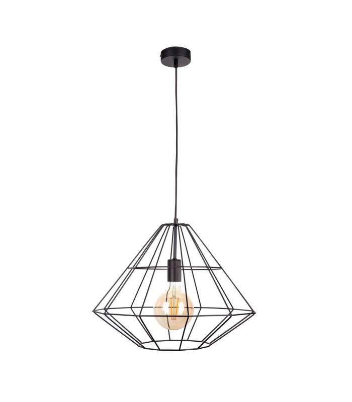 Kira Wire Frame Pendant Ceiling Light Black, 52cm, 1x E27