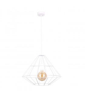 Kira Wire Frame Pendant Ceiling Light White, 52cm, 1x E27