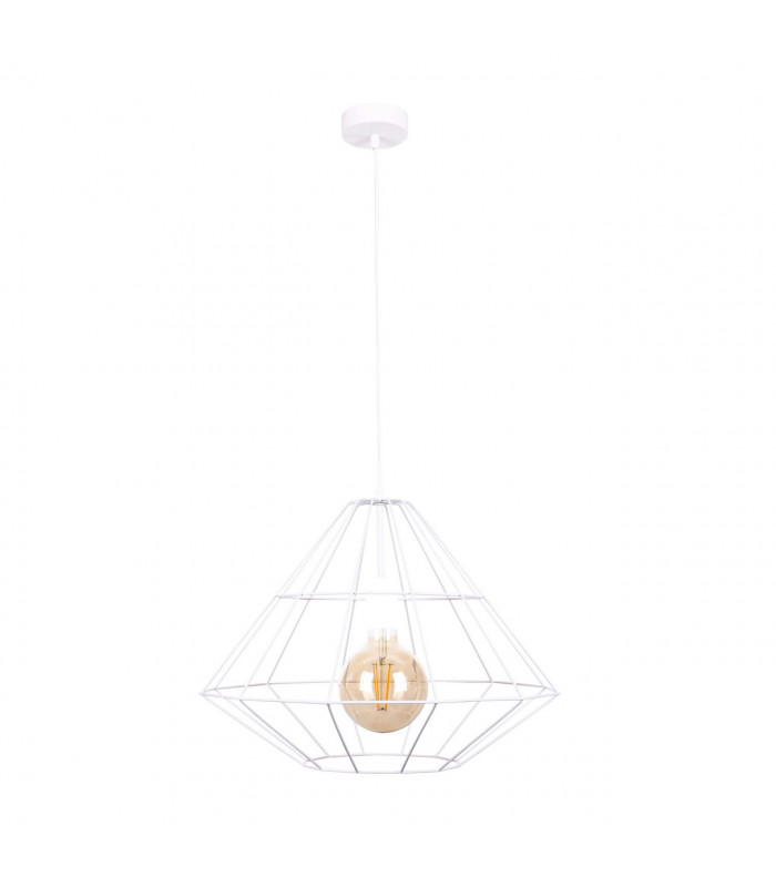 Kira Wire Frame Pendant Ceiling Light White, 52cm, 1x E27
