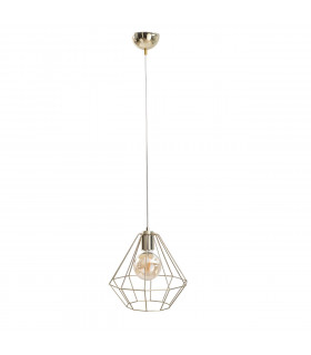 Faro Wire Frame Pendant Ceiling Light Gold, 29cm, 1x E27
