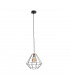 Faro Wire Frame Pendant Ceiling Light Black , Gold, 29cm, 1x E27