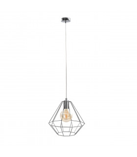 Faro Wire Frame Pendant Ceiling Light Silver, 29cm, 1x E27