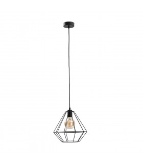 Faro Wire Frame Pendant Ceiling Light Black, 29cm, 1x E27