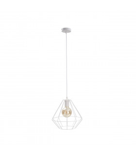 Faro Wire Frame Pendant Ceiling Light White, 29cm, 1x E27