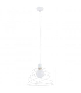 Fler Wire Frame Pendant Ceiling Light White, 30cm, 1x E27