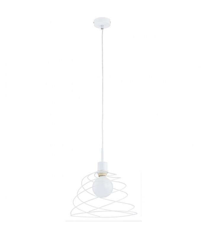 Fler Wire Frame Pendant Ceiling Light White, 30cm, 1x E27