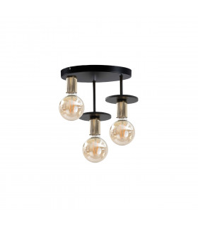 Saturn Multi Arm Semi Flush Ceiling Light Black, 30cm, 3x E27